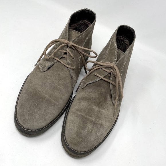 1901 Tan and Gray Chukka Boots Suede Ankle Design - Picture 4 of 12